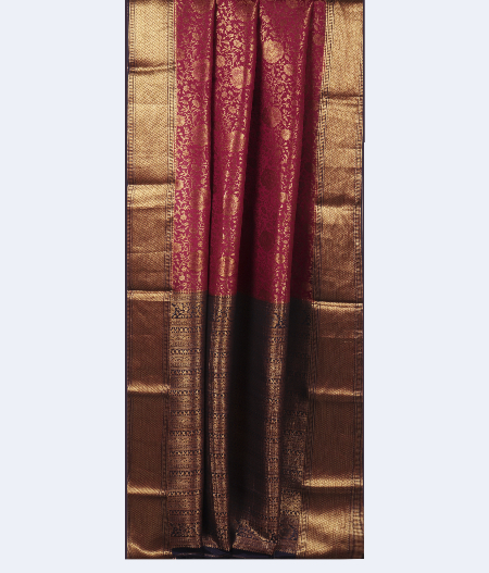Burgundy Mysore Silk Saree T2604695