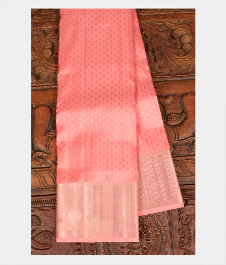 Light Peach Handwoven Kanjivaram Silk Saree T242376-image