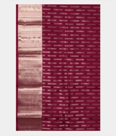 Burgundy Handwoven Kanjivaram Silk Saree T2619633