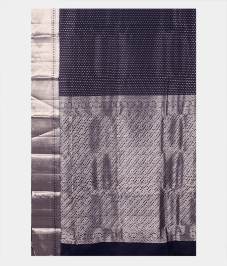 Midnight Blue Handwoven Kanjivaram Silk Saree T2619864