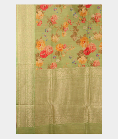 Green Banaras Kathan Silk Saree T2613755