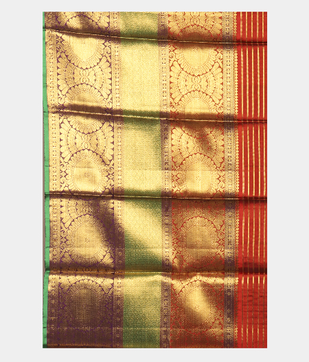 Bluish Grey Handwoven Printed Kanjivaram Silk Pavadai  T2059822