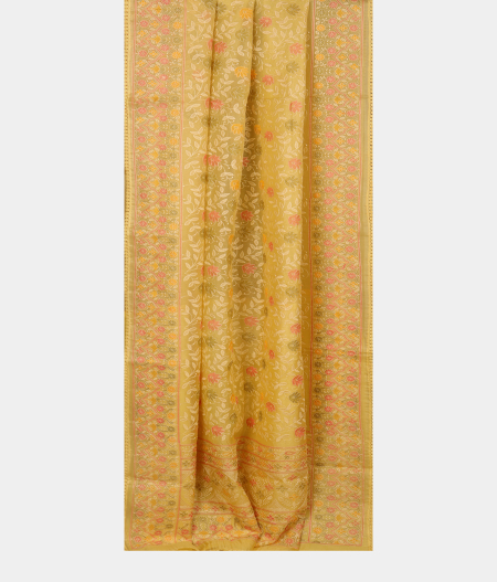 Yellow Kora Organza Embroidery Saree T2618424