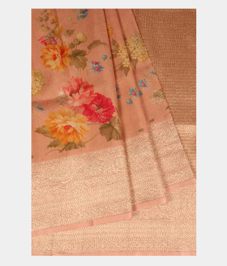 Peach Banaras Kathan Silk Saree T2613712