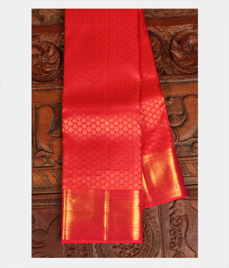 Pinkish Orange Handwoven Kanjivaram Silk Saree T246911-image