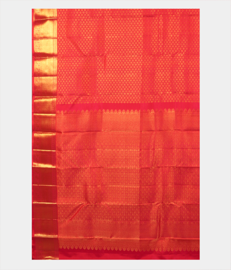 Pinkish Orange Handwoven Kanjivaram Silk Saree T2469114