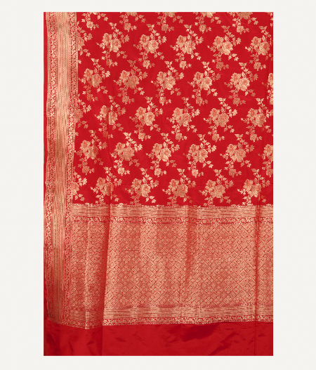 Red Banaras Silk Saree T2547554