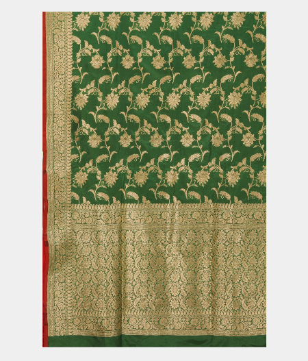 Bottle Green  Banaras Silk Saree T2617404