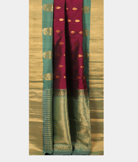 Burgundy Soft Silk Saree T2619122