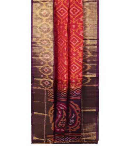 Red  Pochampalli Silk Cotton Saree T2627502