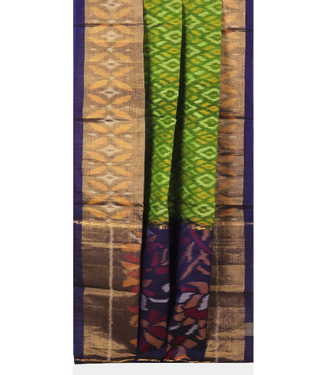  Green Pochampalli Silk Cotton Saree T2627492