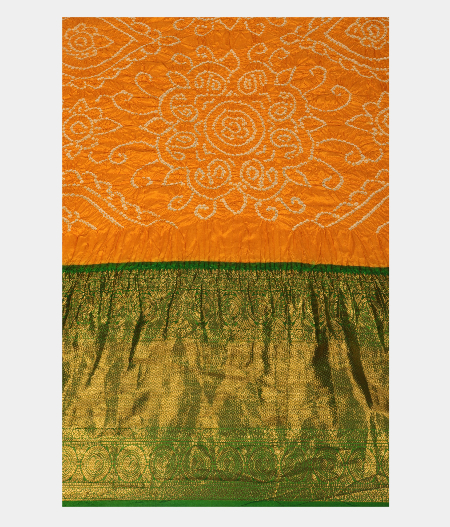 Yellow Bandhani Kanjivaram Silk Pavadai T2151393