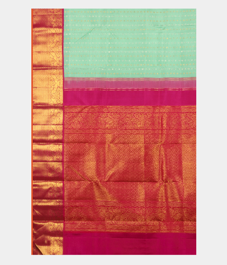 Cyan Blue Handwoven Kanjivaram Silk Saree T2605784