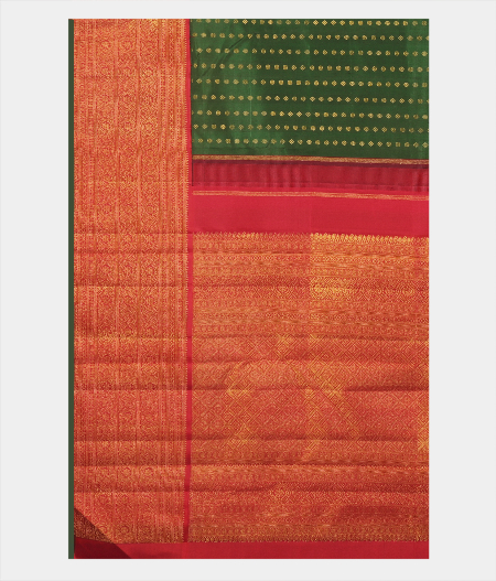 Bottle Green Handwoven Kanjivaram Silk Saree T2574514