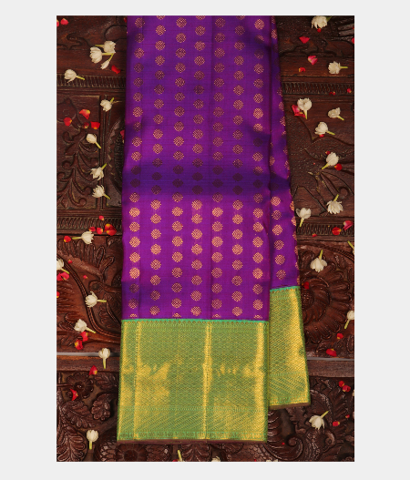 Purple Handwoven Kanjivaram Silk Saree T257470-image