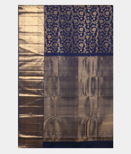 Blue Handwoven Kanjivaram Silk Saree T2532104