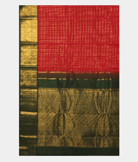 Red Handwoven Kanjivaram Silk Saree T2519485