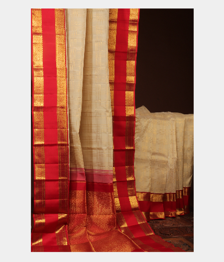Beige Handwoven Kanjivaram Silk Saree T2516782