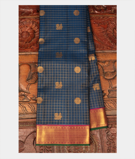 Blue Handwoven Kanjivaram Silk Saree T263371-image