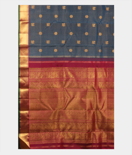 Blue Handwoven Kanjivaram Silk Saree T2633714