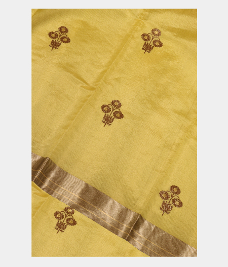 Yellow Banaras Tissue Silk Saree T193297-image