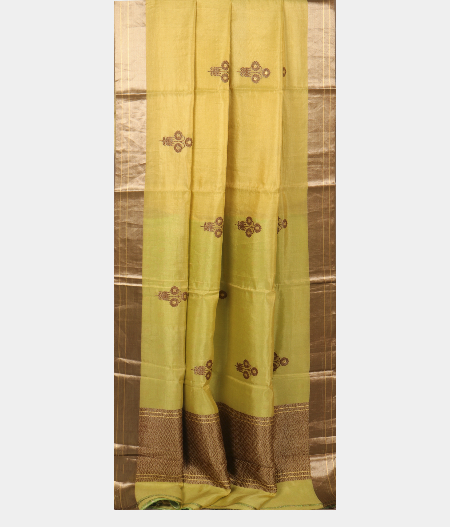 Yellow Banaras Tissue Silk Saree T1932972