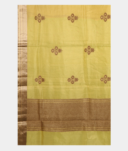 Yellow Banaras Tissue Silk Saree T1932974