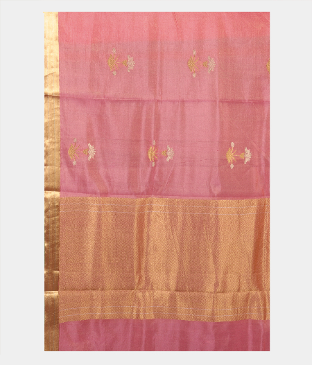 Light Pink Banaras Tissue Silk Saree T2556474