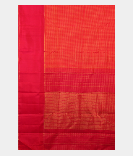 Pinkish Orange Handwoven Kanjivaram Silk Saree T2562785
