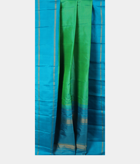 Bluish Green Handwoven Kanjivaram Silk Saree T2647264