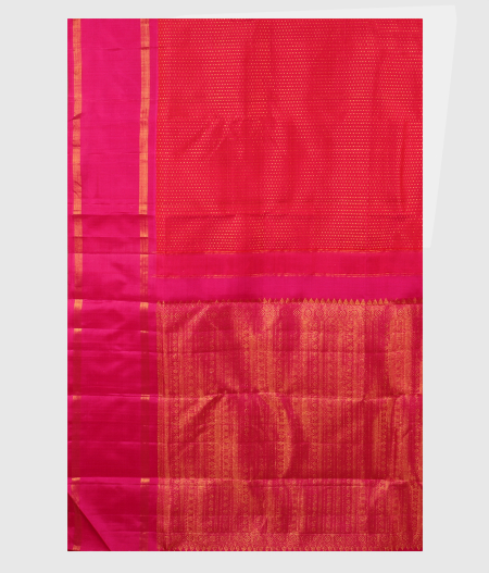 Pinkish Orange Handwoven Kanjivaram Silk Saree T2572305