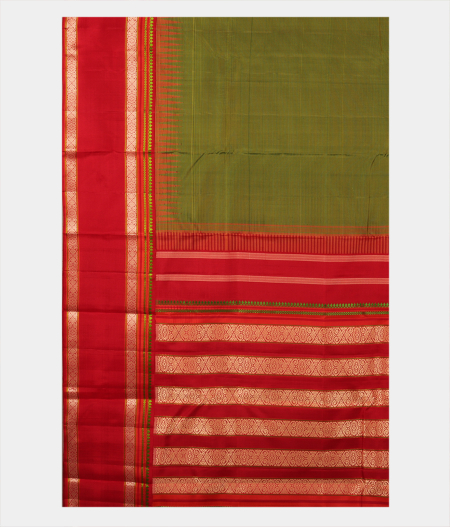 Green Handwoven Kanjivaram Silk Saree T2603124