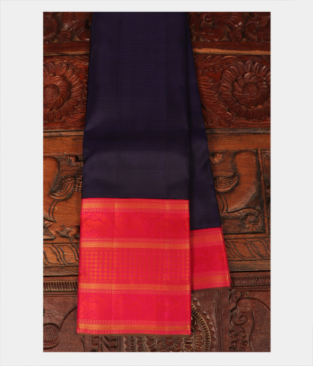 Midnight Blue Handwoven Kanjivaram Silk Saree T260310-image