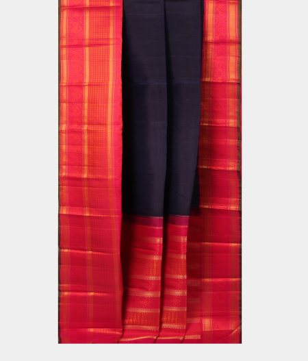 Midnight Blue Handwoven Kanjivaram Silk Saree T2603102