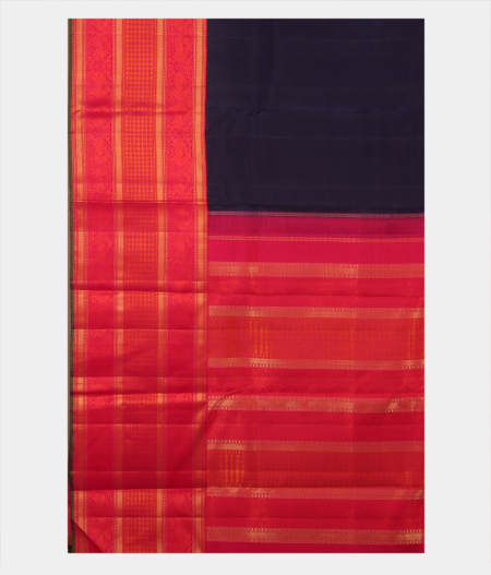 Midnight Blue Handwoven Kanjivaram Silk Saree T2603104