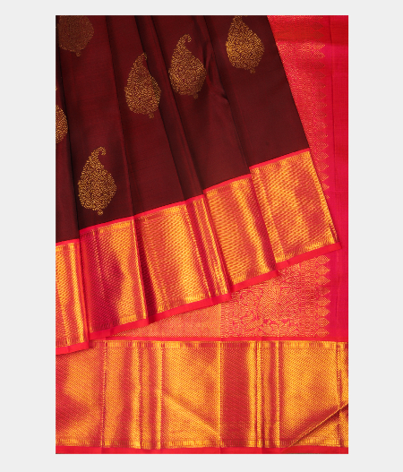 Brown Handwoven Kanjivaram Silk Saree T2609172