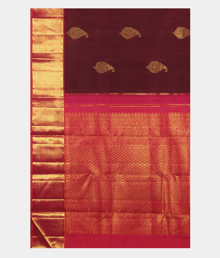 Brown Handwoven Kanjivaram Silk Saree T2609174