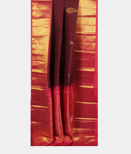 Brown Handwoven Kanjivaram Silk Saree T2609175