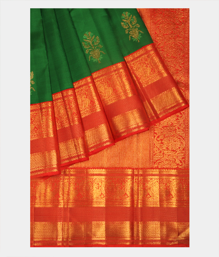 Green Handwoven Kanjivaram Silk Saree T2574992
