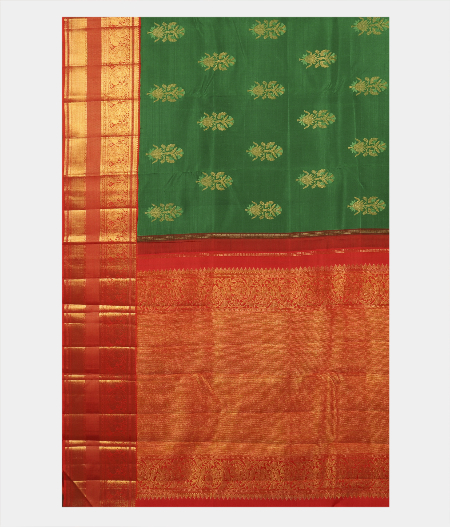 Green Handwoven Kanjivaram Silk Saree T2574994