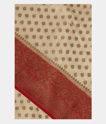 Cream Banaras Tussar Saree T264207-image