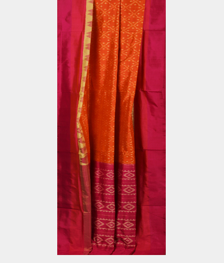 Orange Patola Silk Saree T2343682