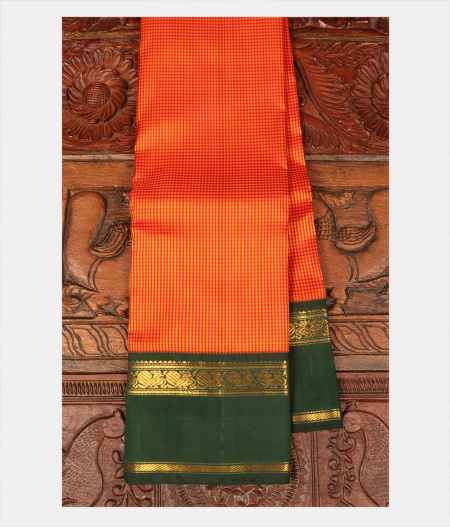 Orange and Maroon Handwoven Kanjivaram Silk Saree T257398-image