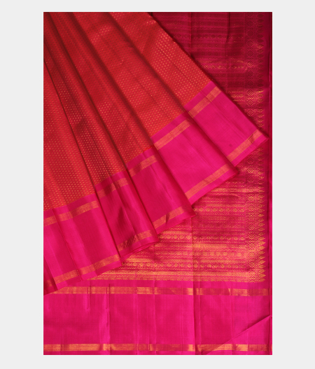 Pinkish Orange Handwoven Kanjivaram Silk Saree T2572302