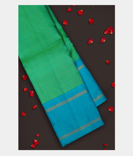 Bluish Green Handwoven Kanjivaram Silk Saree T264726-image