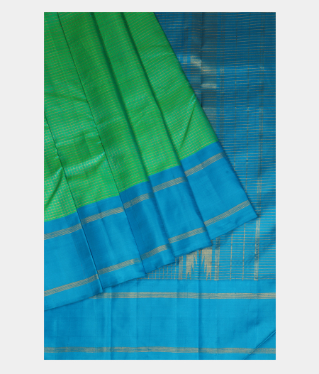 Bluish Green Handwoven Kanjivaram Silk Saree T2647262