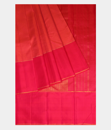 Pinkish Orange Handwoven Kanjivaram Silk Saree T2562782