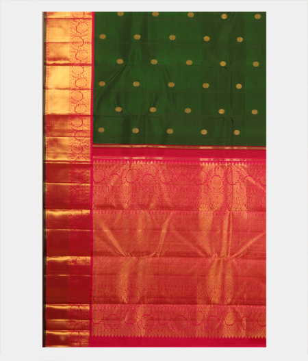 Green Handwoven Kanjivaram Silk Saree T2605874