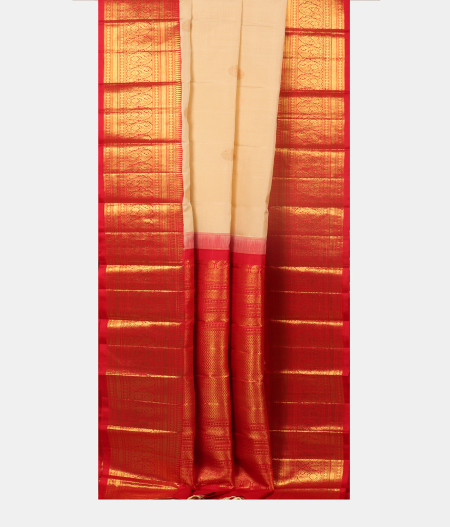 Cream Handwoven Kanjivaram Silk Saree T2317882