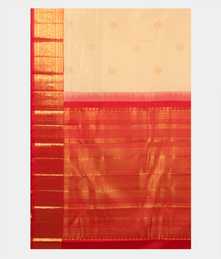 Cream Handwoven Kanjivaram Silk Saree T2317884